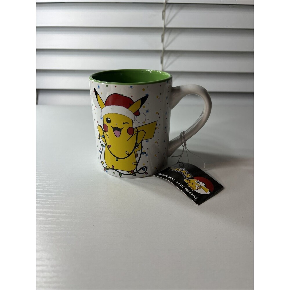 Pokémon Pikachu Holiday Christmas Lights Santa Coffee Mug Tea Cup 14oz NWT